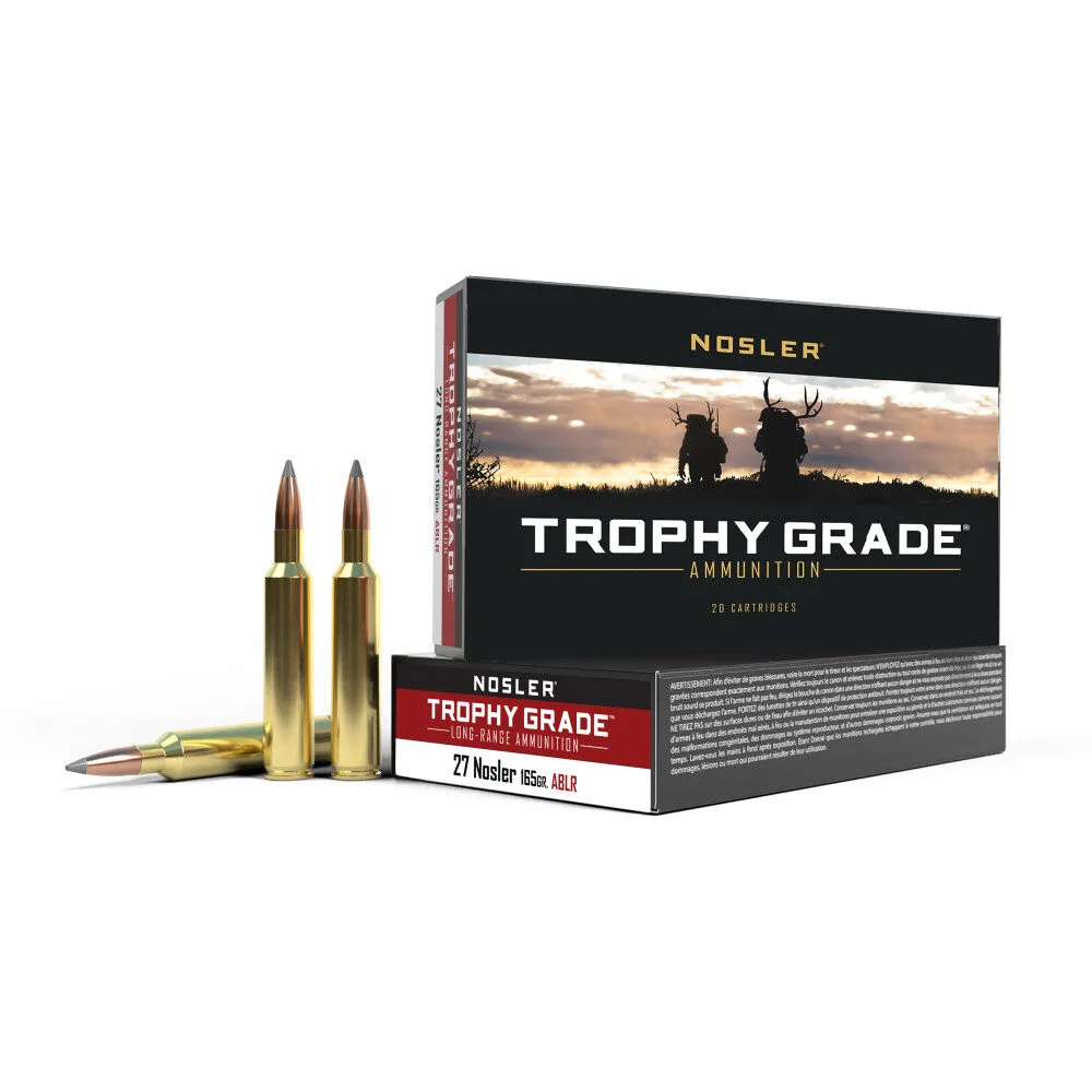Https3A2F2Fmedia.chattanoogashooting.com2Fimages2Fproduct2Fno612372Fno61237-1.Webp Nosler accubond long range trophy grade rifle ammunition 27 nosler 165 gr pt 3158 fps 20/ct - image 1