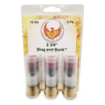 Phoenix Rising Slug & Buck Shotshell 12ga 2-3/4" FSJ 7/8oz Slug & 6-00 Buckshot 1225 fps 3/ct