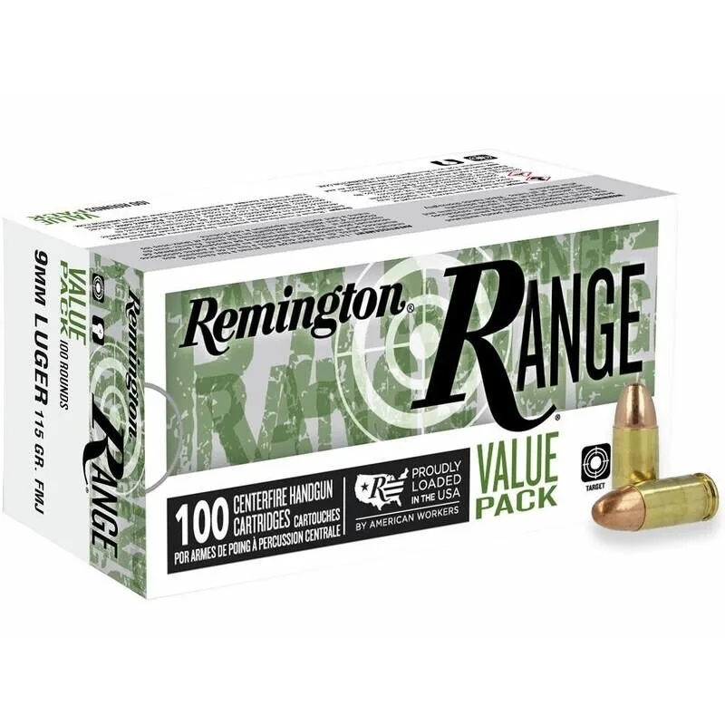 Https3A2F2Fmedia.chattanoogashooting.com2Fimages2Fproduct2Frt239722Frt23972-1 Remington range handgun ammo 9mm luger 115 gr fmj 1145 fps 100/ct - image 1