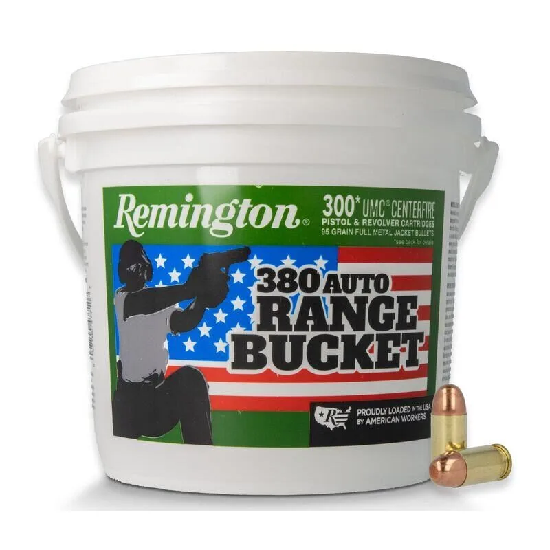Https3A2F2Fmedia.chattanoogashooting.com2Fimages2Fproduct2Frt239782Frt23978-1 Remington umc range bucket handgun ammunition. 380 auto 95 gr fmj 955 fps 300/ct - image 1