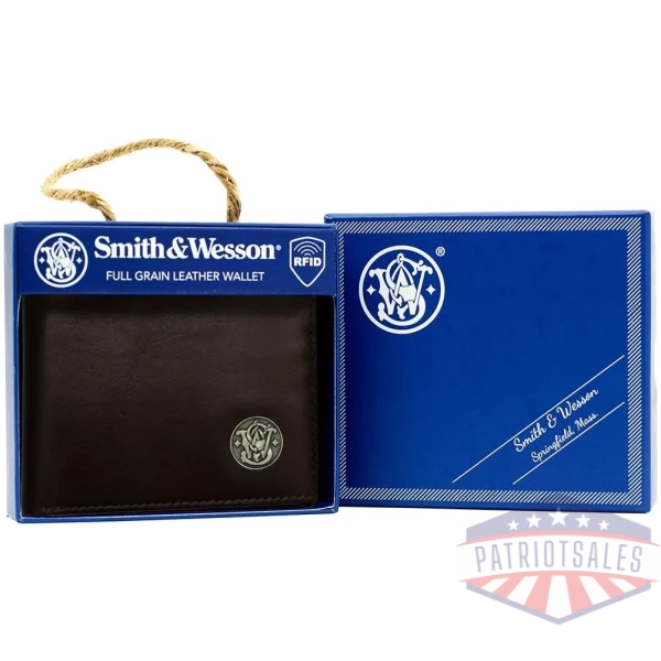 smith & wesson front pocket wallet brown