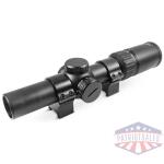 Truglo OPTI-SPEED Crossbow Scope with Weaver Style 30mm Rings - 1-4x24mm Illuminated BDC Reticle Black Matte