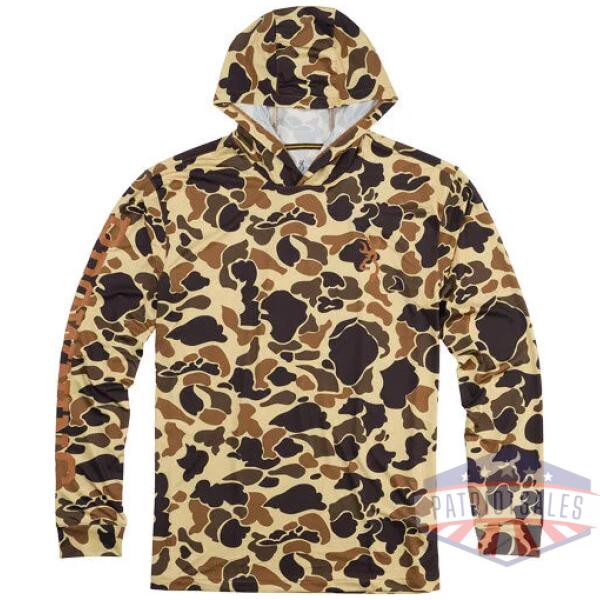 browning hooded l-sleeve tech - t-shirt vintage tan med