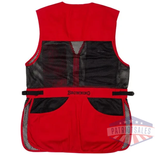 browning mesh shooting vest - r-hand xl black/red trim
