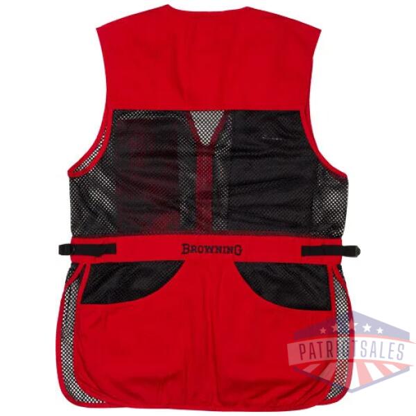 browning mesh shooting vest - r-hand 2xl black/red trim