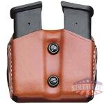 DESANTIS DOUBLE MAG POUCH OWB - LEATHER SIG P365 TAN