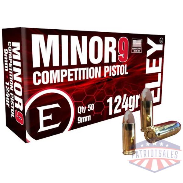 eley minor 9 competition 9mm - 124gr fmj 50rd 20bx/cs
