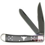 abkt cattlemans cutlery black - angus trapper 2-blade folder
