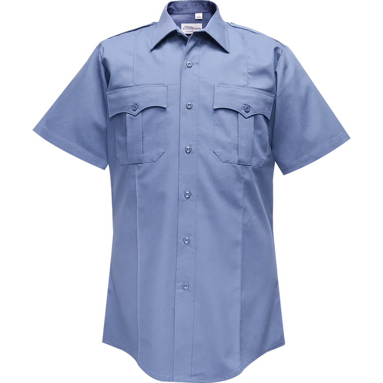 Flc-85R543517.5.Webp Duro poplin short sleeve shirt w/ sewn-in creases - image 1