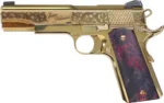 IVER JOHNSON EAGLE NOBLE WP - 1911 45ACP 8RD GOLD/EX. WOOD - Image 2