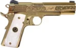 IVER JOHNSON EAGLE NOBLE WP - 1911 45ACP 8RD ENGRAVED GOLD