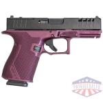 glfa 19 striker 9mm 4" 15 shot - black slide black cherry frame