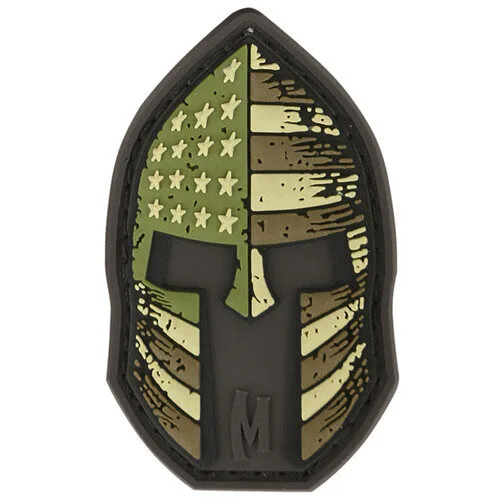 Mxp-Pvcpatch-Sprta Stars and stripes spartan helmet morale patch - image 1