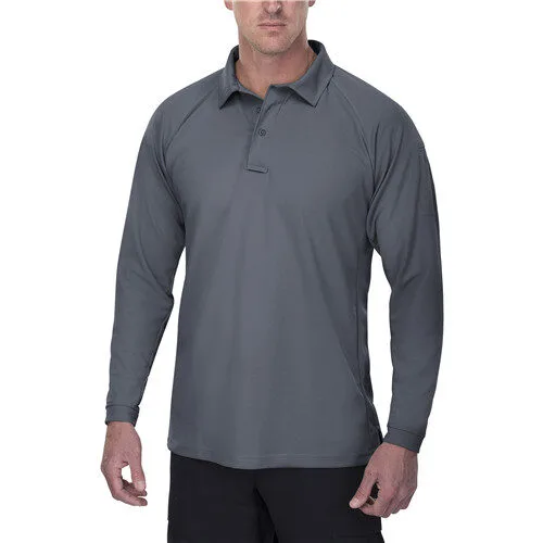 Vtx-Vtx4020Pgylarge Vertx coldblack men's long sleeve polo - image 1