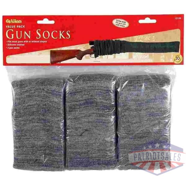 allen knit shotgun scoped sock - 52" gray 3 pack