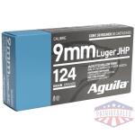 Aguila Handgun Ammunition 9mm Luger 124 gr JHP 1130 fps 50/ct
