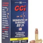 CCI Segmented HP Subsonic Rimfire Ammunition .22 LR 40 gr 1050 fps 50/ct