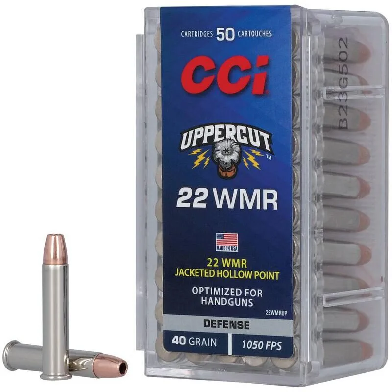 Https3A2F2Fmedia.chattanoogashooting.com2Fimages2Fproduct2Fcc22Wmrup2Fcc22Wmrup3 Cci uppercut rimfire ammunition. 22 wmr 40gr jhp 1050 fps 50/ct - image 1