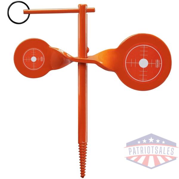 champion rimfire screw-in double gong spinner target steel orange