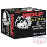 Wolf WPA Polyformance Rifle Ammunition 7.62x39mm 123 gr FMJ 2396 fps - 20/ct
