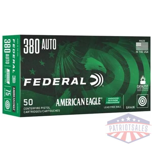 federal american eagle irt lead free handgun ammunition .380 auto 70gr 1110 fps 50/ct