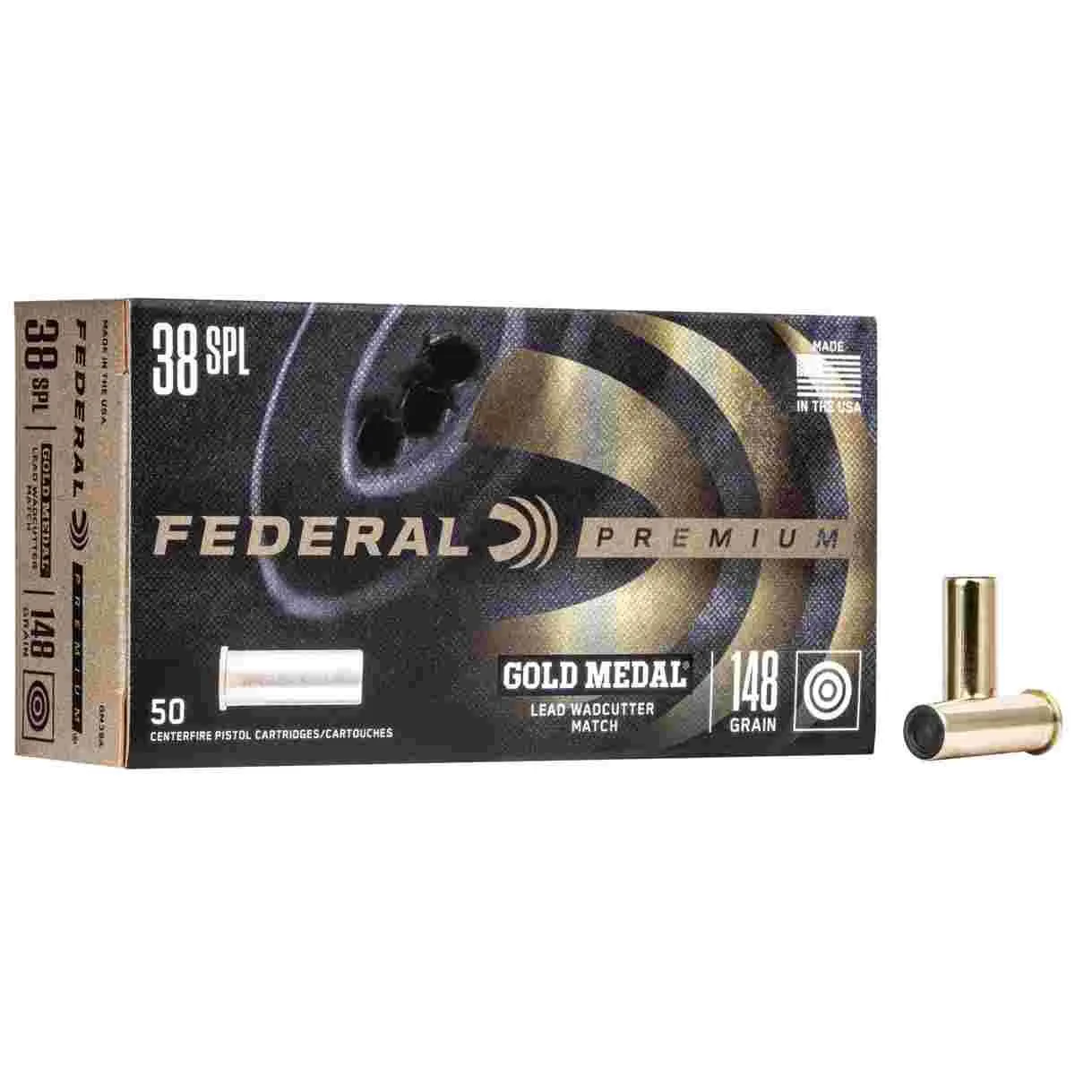 Https3A2F2Fmedia.chattanoogashooting.com2Fimages2Fproduct2Ffagm38A2Ffagm38A_1 Federal premium gold medal handgun ammunition. 38 spl 148 gr lwc 690 fps 50/box - image 1