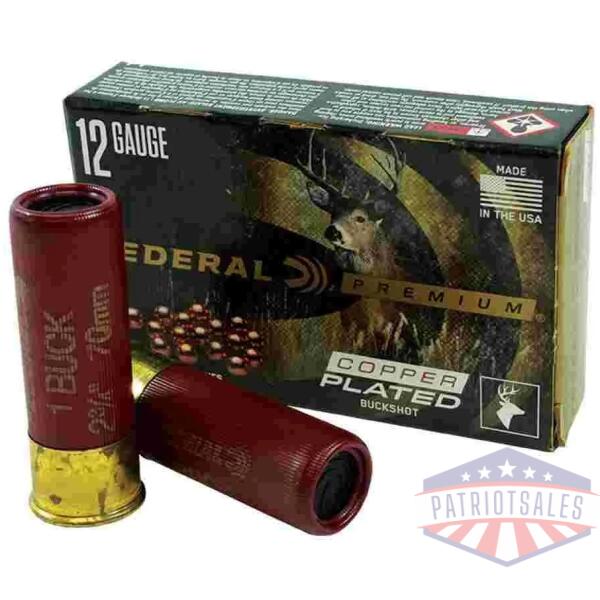 federal premium vital-shok 1 buckshot 12 ga 2-3/4" max 16 pellets ammo 5/ct