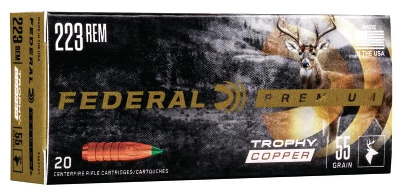 Https3A2F2Fmedia.chattanoogashooting.com2Fimages2Fproduct2Ffap223Tc12Ffap223Tc1 Federal premium vital-shok trophy copper rifle ammunition. 223 rem 55 gr poly tip 3240 fps 20/ct - image 1