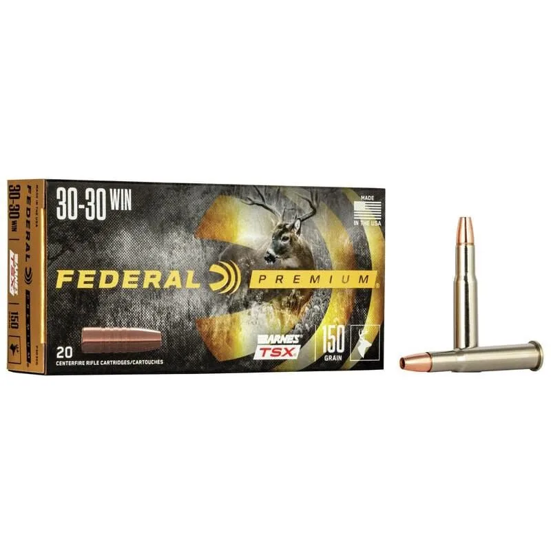 Https3A2F2Fmedia.chattanoogashooting.com2Fimages2Fproduct2Ffap3030G2Ffap3030G_2 Federal barnes tsx rifle ammunition. 30-30 win 150gr solid 2220 fps 20/ct - image 1