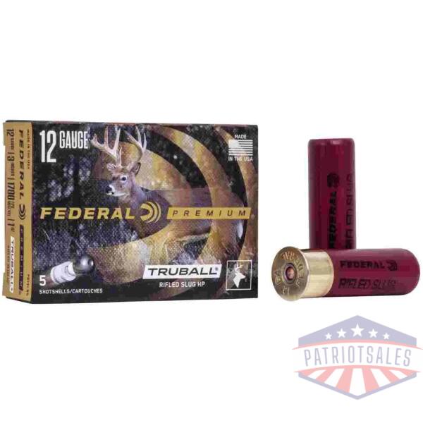 federal vital shok truball rifled slug 12 ga 3"  3/4 oz slug 1700 fps 5/box