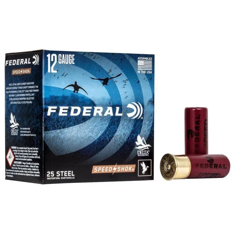 Federal Speed-Shok High Velocity Steel Shotshells 12ga 2-3/4" 1-1/8oz 1500 fps #6 Shot 25/ct