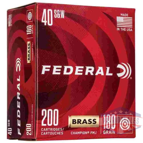 federal champion training handgn ammunition .40 s&w 115gr fmj 1000 fps 200/ct