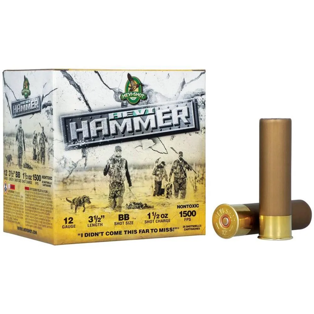 Hevi-Shot Hevi-Hammer Shotshell 12Ga 3.5&Amp;Quot; 1.5Oz 1500 Fps #Bb 25/Ct Hevi-shot hevi-hammer shotshell 12ga 3. 5" 1. 5oz 1500 fps #bb 25/ct