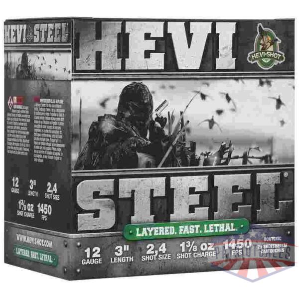hevi-shot hevi-steel shotshells 12ga 3" 1-3/8oz 1450 fps #2 25/ct