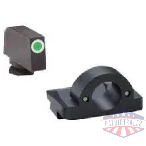 green tritium outline white for glock gen 5 17-19-19x-26-45