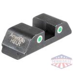 ameriglo tritium 2-dot rear handgun sight for glock green with white front
