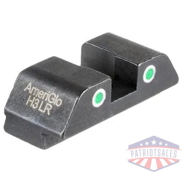 ameriglo tritium 2-dot rear handgun sight for glock green with white front
