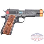 auto-ordnance limited edition "red tails" 1911 handgun .45 auto 7rd magazine(1) 5'' barrel custom wood grips