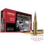 Norma Golden Target Match Rifle Ammunition 6.5 Creedmoor 143gr BTHP 2723 fps 20/ct