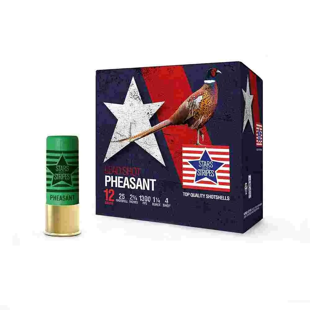 Https3A2F2Fmedia.chattanoogashooting.com2Fimages2Fproduct2Foqcp335042Foqcp33504.Webp Ppu stars & stripes pheasant load shotshells 12ga 2-3/4'' 1-1/4oz 1300 fps #4 25/ct - image 1