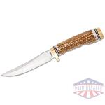 schrade uncle henry next gen 153uh fixed knife 4-9/10" trailing point blade brown