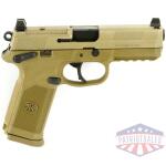 FN FNX-45 Tactical Handgun .45 ACP 10rd Magazines(2) 5.3" Barrel FDE Night Sights