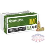 Remington UMC Handgun Ammunition 9mm Luger 115 gr FMJ 1145 fps 100/ct