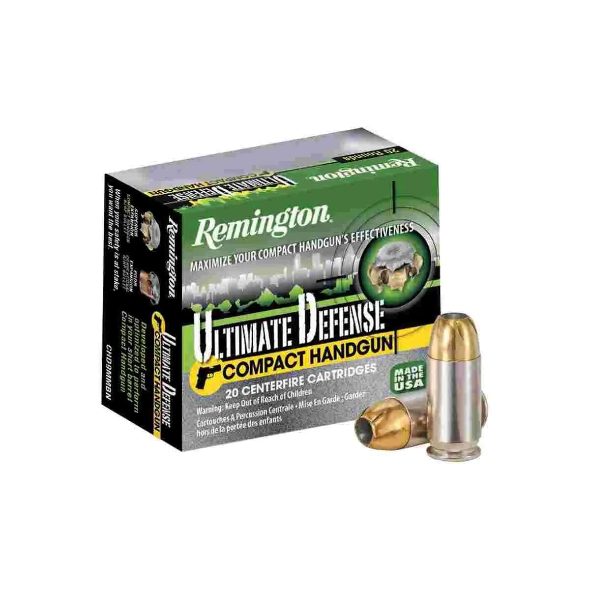 Https3A2F2Fmedia.chattanoogashooting.com2Fimages2Fproduct2Frt289672Frt28967.Webp Remington ultimate defense compact handgun ammunition. 45 acp 230 gr bjhp 725 fps 20/ct - image 1