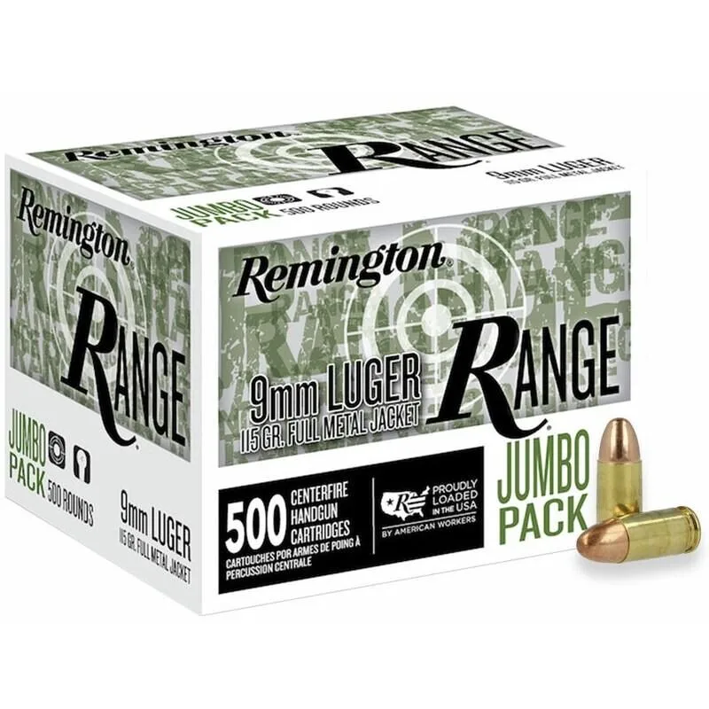 Https3A2F2Fmedia.chattanoogashooting.com2Fimages2Fproduct2Frtr277792Frtr27779-1_2 Remington range handgun ammo 9mm luger 115 gr fmj 1145 fps 500/ct - image 1