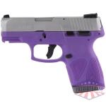 Taurus G2S Handgun 9mm Luger 7rd Magazines 3.2" Barrel Stainless Slide/Dark Purple Grip