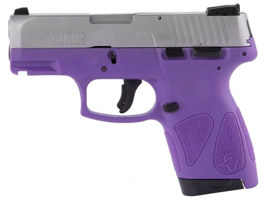 Https3A2F2Fmedia.chattanoogashooting.com2Fimages2Fproduct2Ftx1G2S939Dp2Ftx1G2S939Dp.webp Taurus g2s handgun 9mm luger 7rd magazines 3. 2" barrel stainless slide/dark purple grip - image 1