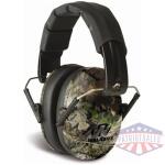 walker's pro low profile folding passive earmuff- mossy oak