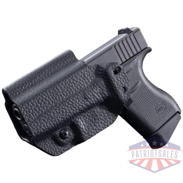 mission first tactical leather hybrid iwb/owb holster for glock 43/43x black ambi
