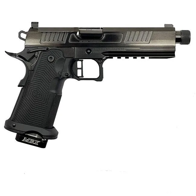 Alpha Foxtrot AF1911 Romulus Handgun 9mm Luger 17 & 20rd Magazines 5" Threaded Barrel Polished DLC Black RMSc Cut